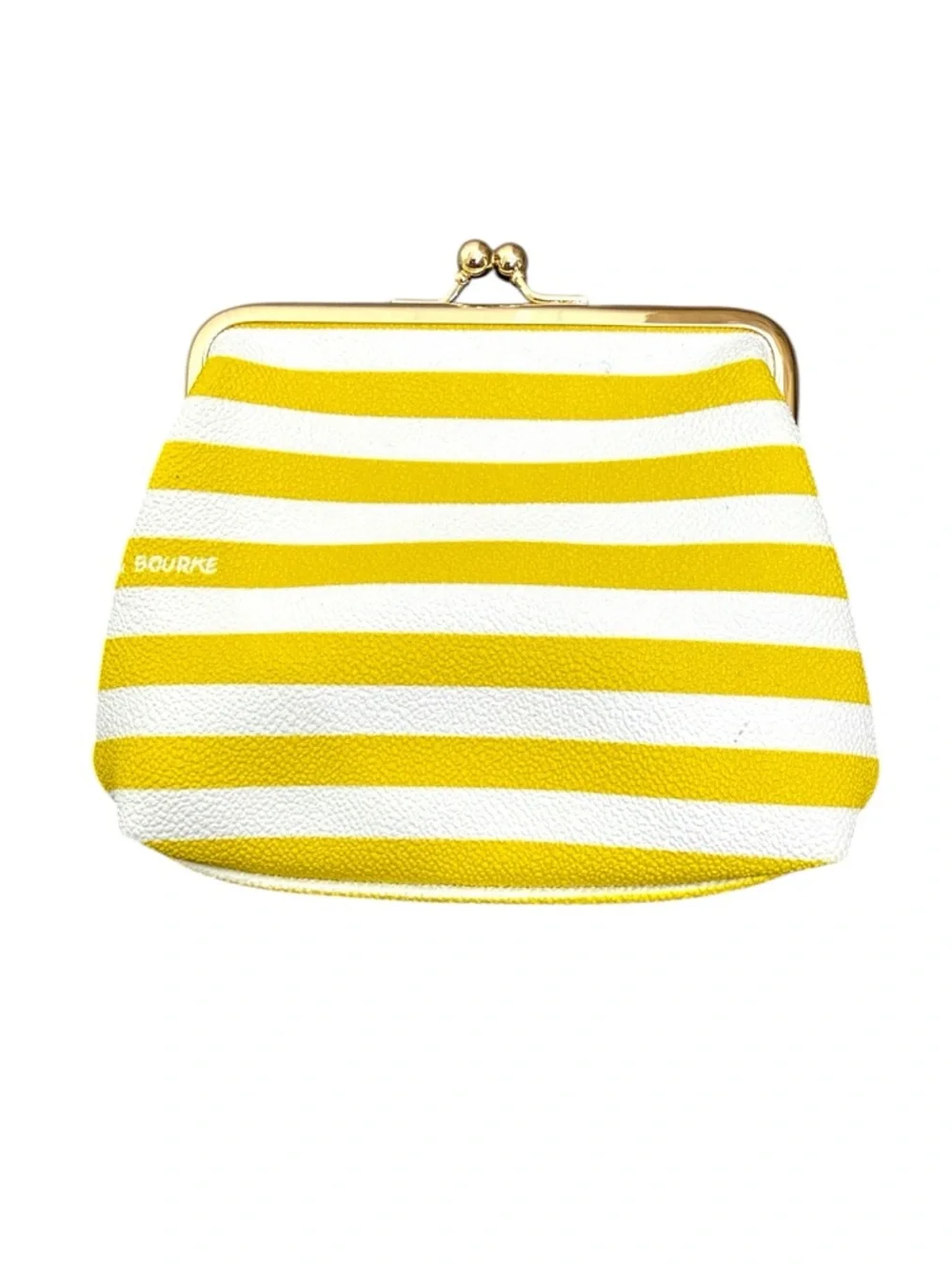 Dooney & Bourke Yellow White Stripe Kisslock Coin Purse Wallet - Picture 4 of 12